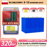 320Ah 3,2V 8000 Zyklen LiFePO4 Batterie mit Kompressionskit oder 48V DIY-Kits Box mit integriertem BMS Lithium-Eisenphosphat-Zellenbatteriemodul, Unterstützungskit, Montagerahmen für DIY 12V 24V 48V