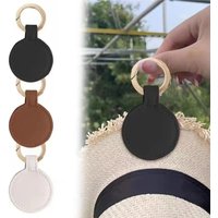 Round Magnetic Hat Clip New Hands-Free PU Leather Hat Holder Metal Buckle Ring Hat Bag Clips Outdoor