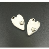 20 pcs Silver Color Love Heart Pendant smaller size DIY Metal Bracelet Necklace Jewelry Findings A942