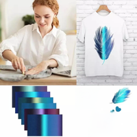 1/2 Rolls 12"x10"/20"/30cmx25/50cm Color Change Chameleon Heat Transfer Vinyl noctilucent Heat Press Machine Tshirt Iron On HTV