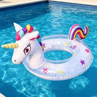 1PC Inflatable Pool Float, Funny Beach Floaties Swim Party Toys Summer Swimming Float Ring, Inflatable Cute Pattern Pool Tubes