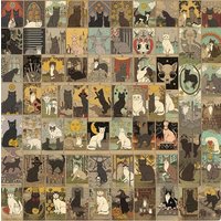 72PCS Cat Tarot Cards Stickers Cartoon Mystery Divination Motorcycle Luggage DIY Laptop Bicycle Skateboard Guitar PVC Painting