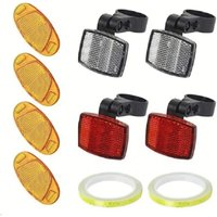 AliExpress 1pc/1Set Plastic Bike Reflector Taillights Front and Rear 10 Styles Bicycle Safety Night Cycling Safety Bicycle Accessories