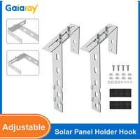 A Set Adjustable Solar Panel Holder Hook Photovoltaic Panel Bracket Mount Hook Rust-resistant For Balcony PV System Installation