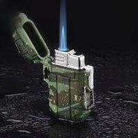 Hot New Waterproof Butane Gas Lighter Portable Outdoor Windproof Turbine Kitchen Barbecue Camping Cigar Lighter Gifts For Men