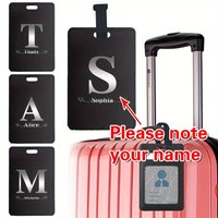 Personalized Custom Luggage Tag - Ultra-Lightweight Portable Name Tag with "Sophia" Design, Black with White Lettering