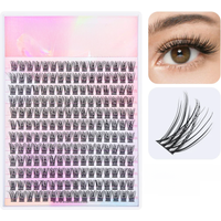 YUANZHIJIE DIY 120 PCS Cluster Lashes 3D Natural Bunch 8-16mm D Curl Segmented Beam Individual Mink Tufted Eyelash Fine Lash Tip