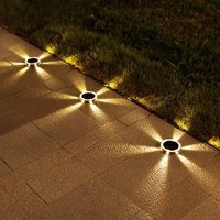 6LED Solar Night Light, IP65 Waterproof Outdoors Lawn Lights, 360° Wall Lamp for Garden, Yard, Lawn, Balcony Home Decor(4Pack )