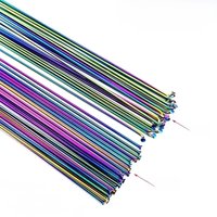 AliExpress NONE Sapim 2.0mm bicycle spokes j-bend/straight pull Rainbow color bikes with copper cap spokes Can choose any length below 310mm