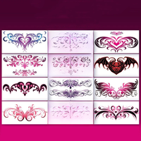 Pink Succubus Totem Tattoo Stickers for Woman Art Temporary Tattoos Set Waterproof Sexy Abdomen Lasting Fake Tattoo Cover Scars