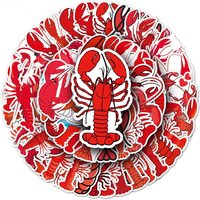 10/30/50pcs Cute Red Lobster Stickers Animals DIY Car Laptop Suitcase Skateboard Guitar Cartoon Graffiti Sticker Kid Gift Toy