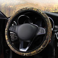 Camouflage Steering Wheel Covers Universal Anti-slip Stretchy D Round Shape 38CM Protective Cover D type round steering wheel