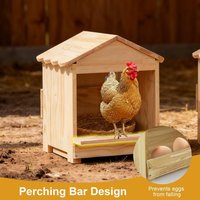 Wooden Chicken Nesting Chicken Coop with Detachable Ramp Indoor Outdoor Hen House for Egg Laying Farm Wall-Mounted Ground Use