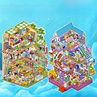 Plus Size Cartoon Childhood and Villa 2.5D DIY Landscape Sticker Pocket Cabin Scene Game Stickers Christmas Gift for Kid Child