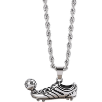 Hip Hop Punk Football Shoe Pendant Necklace For Men Fashion Soccer Choker Chain Boy Jewelry Accessories Gift