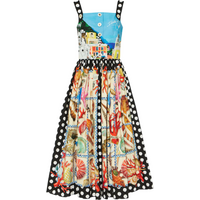 2025 Summer Fashion Designer Women's Spaghetti Strap Floral Print Cotton Midi Dress For Holiday Vacation Party Vestido
