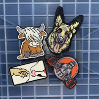 Cat K9 Dog Embroidered Hook and Loop Patches Weightlifting Monkey Tactical Morale Badge Backpack Decorative Stickers