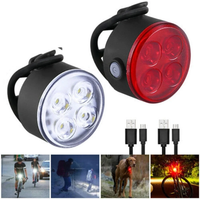 AliExpress BUCKLOS Bicycle Lights Front And Rear Bike Lamp LED USB Rechargeable Flashlight for Bicycle Bicycle Lighting Light Set Lantern