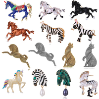 Men's and women's cute creative animal horse brooch Cartoon unicorn zebra metal pin Everyday wear for friends jewelry gifts