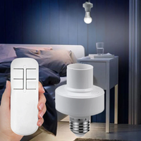 Wireless E27 E26 Led Bulb Holder AC 85-265V Socket Lamp Base Adapter Converter with Remote Control ON/OFF Timmer for Light Bulb