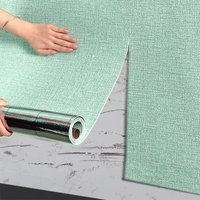 50cmX2.8/10m Linen 3D Foam Wallpaper Self-adhesive PVC Solid Color Thickened Waterproof Background Wall Renovation Wall Stickers