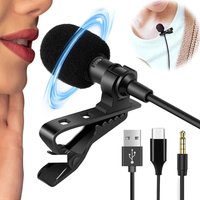 USB Mini Microphone For PC Laptops Type C Lapel Clip-on Microphone For Smart phone 3.5mm Professional Micro Mic For DSLR Camera