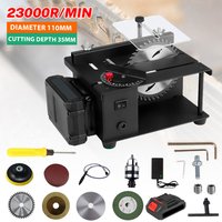 Mini-Tischkreissäge 23000 U/min Hochleistungs-Elektrotischkreissäge Kleine Schneidemaschine 0-90 Grad Schnittwinkel DIY Modell Holzbearbeitungs-Tischkreissäge