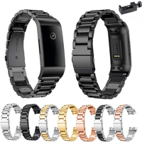 For Fitbit Charge 6 5 4 3 Smart Bracelet Strap Stainless Steel Watch Band Loop For Fitbit Charge 3 SE Black Silver Strap Correa
