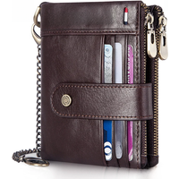 HUMERPAUL Cardholder Wallet Men RFID Genuine Leather Organizer Wallets with Coin Pocket Short Desigh Clutch Purse with ID Window