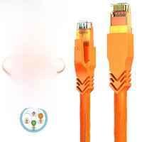 AMPCOM Ethernet Cable, Cat7 LAN Cable SFTP Round LSZH Industrial RJ45 Network Cables CAT7 Internet Cord for Router Modem