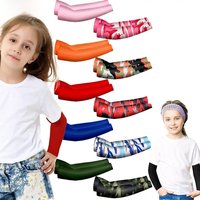 1Pair Kids Arm Sleeves Sun Protection Cooling UV Protection Sleeves Anti-Slip Ice Silk Arm Covers for Boys and Girls