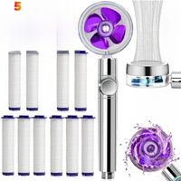 Handheld 360 Degrees Rotation Turbo Fan Shower Head High Pressure Water Saving Spray Showerhead Filters Bathroom Accessories