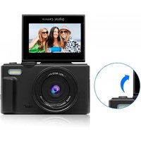 Compact Digital Photography Camera 4K 18X Digital Zoom Vintage Vlog Video Recorder YouTube 180° Flip Screen Selfile With Flash