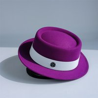 French pork pie hat men Vintage fedora Hat woman turquoise fedora hat flat brim Felt hats Panama Gentlemen women Church Jazz Hat