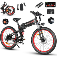 SAMEBIKE LO26 PLUS Elektrische Fiets 26 Inch 48V 15Ah Batterij Hydraulische Schijfrem Dubbele Vering Vetband Opvouwbare Volwassen E-Mountainbike