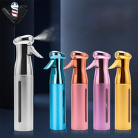300ML Aluminum Spray Bottle Barber Electroplating Refillable Water Can Portable Continuous Alcochol High Pressure Container