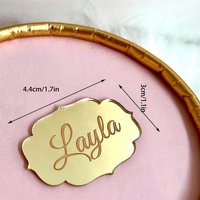 Acrylic Sticker Labels Custom Name Engraved Personalized Wedding Engagement Baptism Party Guest Favors Craft Decor Supplies
