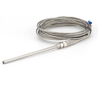 K-type thermocouple stainless steel probe thermocouple 100mm 1m 2m 3m 4m cable length, thermocouple 0 ~ 400C temperature sensor