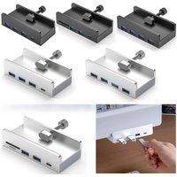 USB 3.0 HUB External Clip-type Splitter Adapter Desktop Laptop Wire Multi Port Dock Station Type C Clip HUB Power TF Card Slot