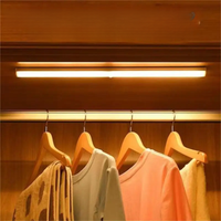 LED Intelligent Wireless Long Strip Body Sensor Lighting Bedroom Night Light USB Charging Electromagnetic Suction Cabinet Light