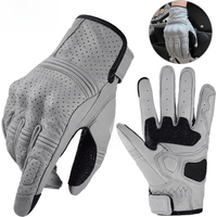 AliExpress ALPINES FOX Retro Motorcycle Leather Gloves Perforated Summer Breathable Touch Screen Motobike Cycling Accessories Full Finger Protective