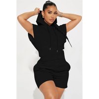 Fashion Casual Sports Sets For Women 2025 Summer Short Sleeve Hooded Shorts Two Piece Set Lades Solid Color Suit Streetwear