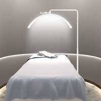 FOSOTO 40W Dimmable Bi-color Temperature LED Half Moon Lash Light Floor LED Ring Lamp Beauty Facials Skincare Tattoo Eyebrows