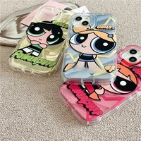 Powerpuff Girls sunglasses Cover for iPhone 16 11 12 13 14 15 16 Pro Max Plus X XS XR 15 plus Soft Tpu Puff Girl Phone Case