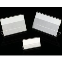 10 PCS Acrylic Sign Display Holder Plastic Price Card Tag Transparent Shelf Label Holders Mini Counter Top Stand Jewelry Display