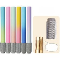 6-Pack Dual-Tip Pencil Extenders - Reusable Grip Holders for Short Pencils, Ergonomic School/Office Writing Aid (Kids/Adults)