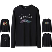 T Shirts Men New Fashion 2025 O-Neck Slim Long Black Sleeve T-Shirt Male Clothing Casual Tee Shirt 28 Styles Plus Size S-6XL