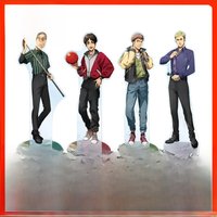 JX TOY Attack giants Retro Fashion Ver. ROUND1 Acrylic Stand Eren Figure Mikasa Statue Levi Doll Hange Desk Ornaments Gift Boy