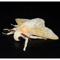 27x33cm Cute Silk Moth Fidelity Silkworm Plushie Fly Plush Toys Insect Animals Simulation Stuffed Doll Kawai Toy Gifts Kid