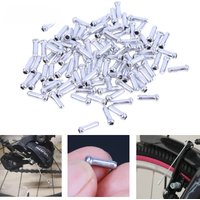 AliExpress NONE 100pcs Bicycle Cable End Caps Aluminum Alloy MTB Bike Brake Shifter Cable Tips Wire End Cap Silvery Colors Bike Line Core Caps